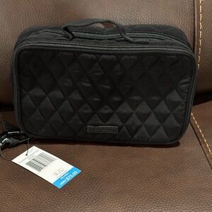 Vera Bradley Black Quilted Blush and Brush Makeup Case